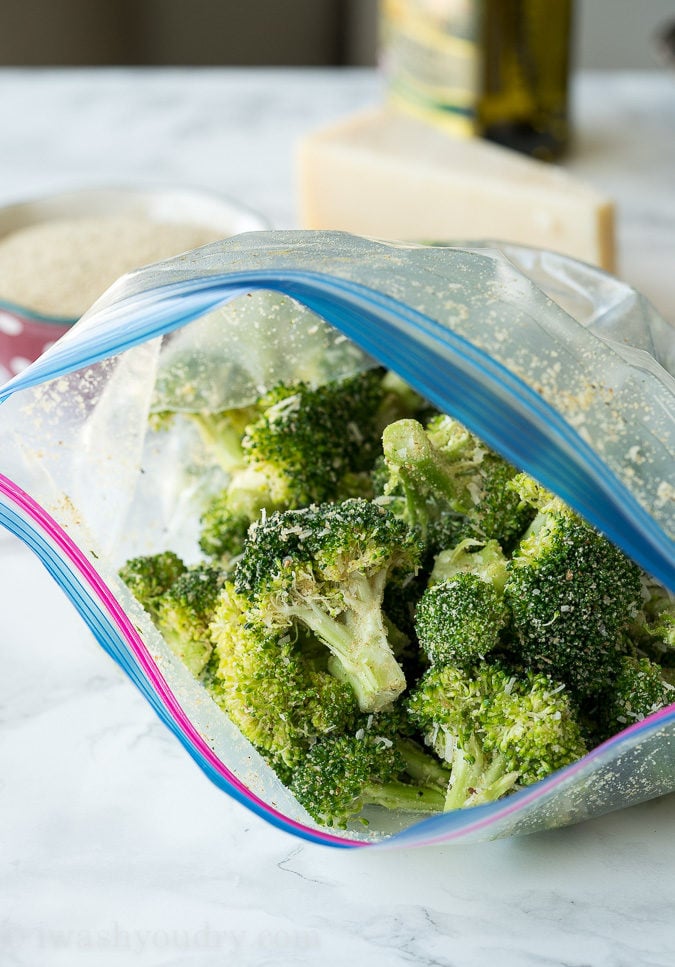 This Parmesan Roasted Brocolli is my new favorite way to eat broccoli! It's so simple and seriously so addictive!