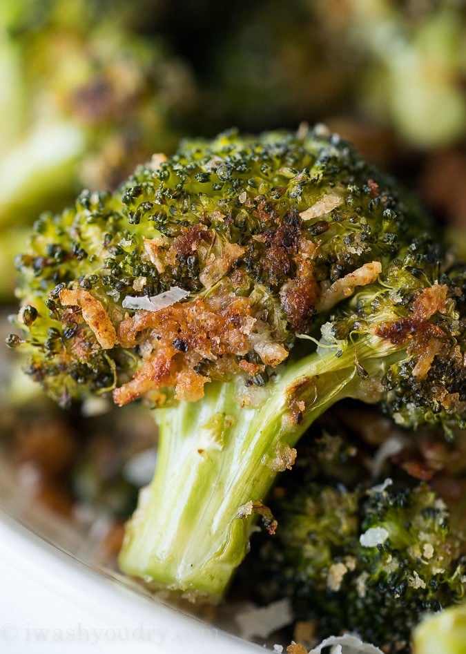 This Parmesan Roasted Broccoli is my new favorite way to eat broccoli! It's so simple and seriously so addictive!