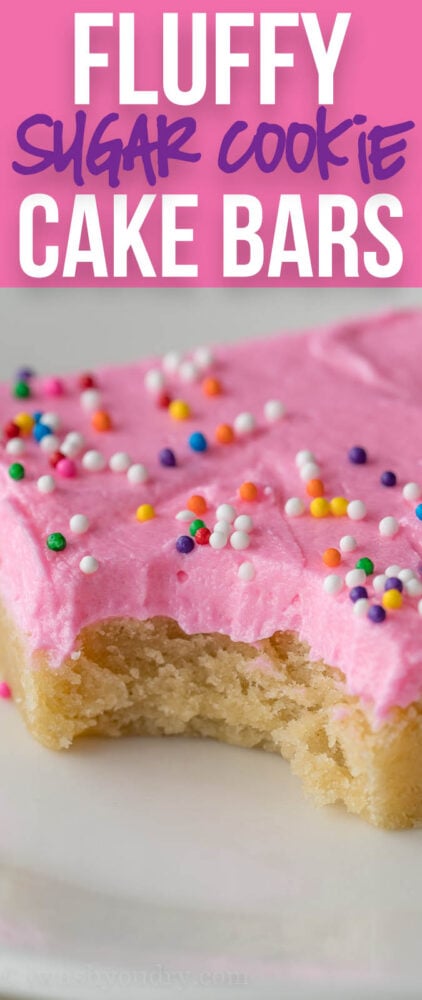 I took these Fluffy Sugar Cookie Cake Bars to a church potluck and they were gone so fast!