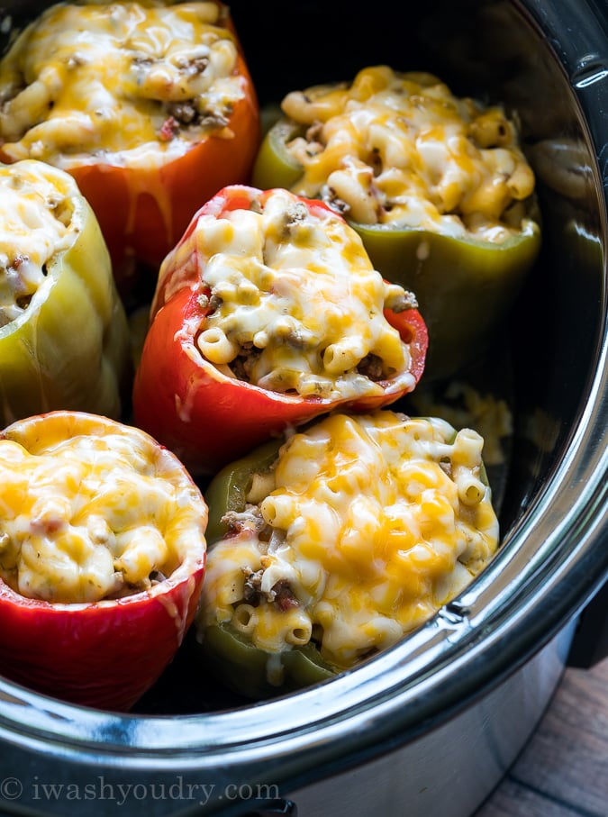 These easy Crock Pot Stuffed Peppers are filled with ground beef and such an easy recipe to follow!