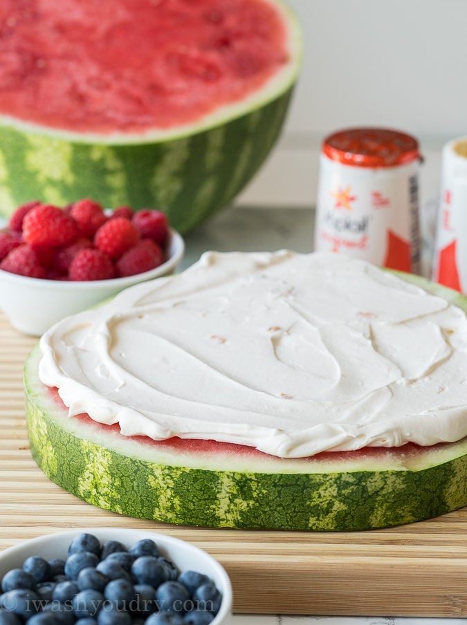 SUPER EASY! My kids go crazy over this delicious refreshing treat! Watermelon Fruit Pizza is my new favorite snack and dessert recipe!