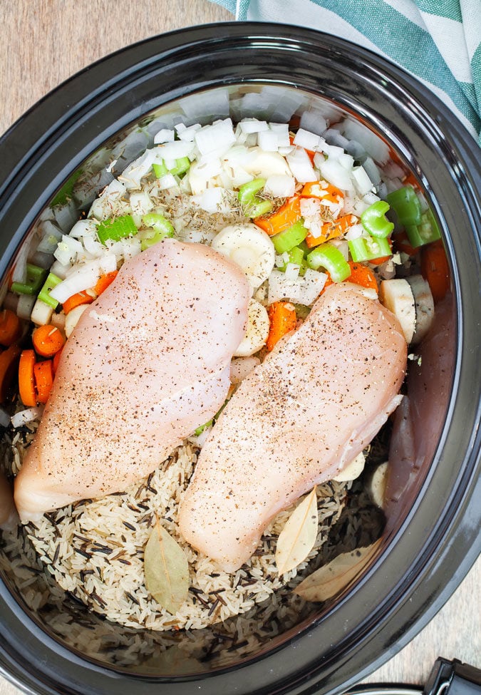 Quick and simple to throw together, this Slow Cooker Chicken and Rice Soup is hearty, tasty, and easily customizable to suit any palate.