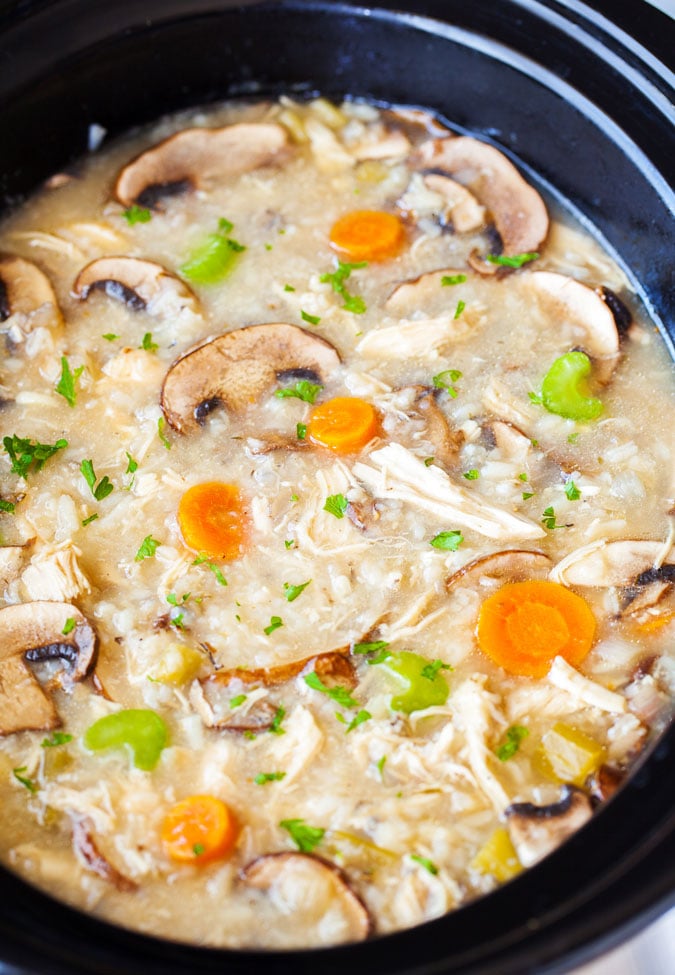 Slow Cooker Chicken And Rice Soup I Wash You Dry