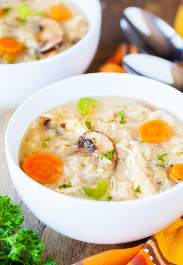 Slow Cooker Chicken and Rice Soup - I Wash You Dry