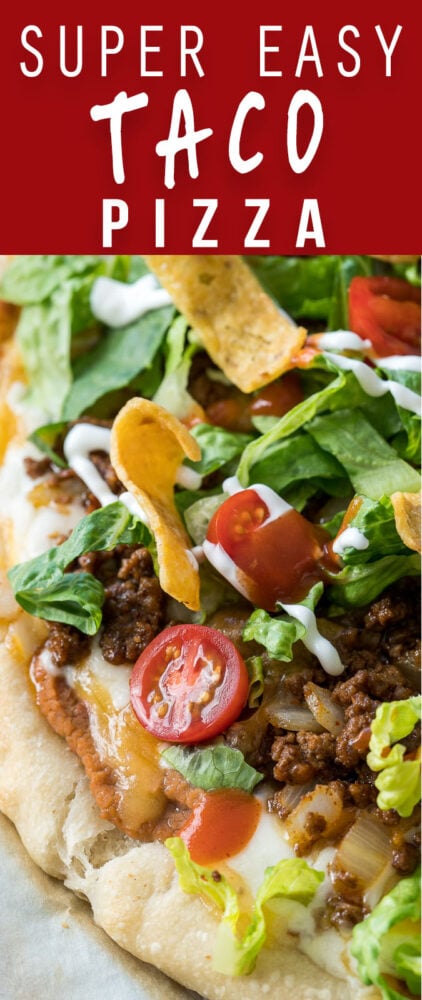 You're going to LOVE this Super Easy Taco Pizza! It's the best of both worlds!