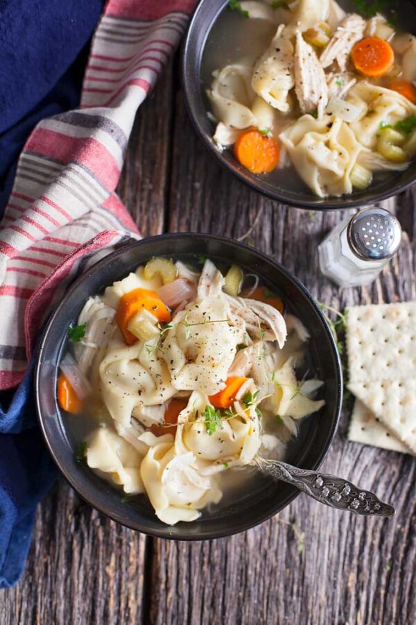 Slow Cooker Chicken Tortellini Soup - I Wash You Dry