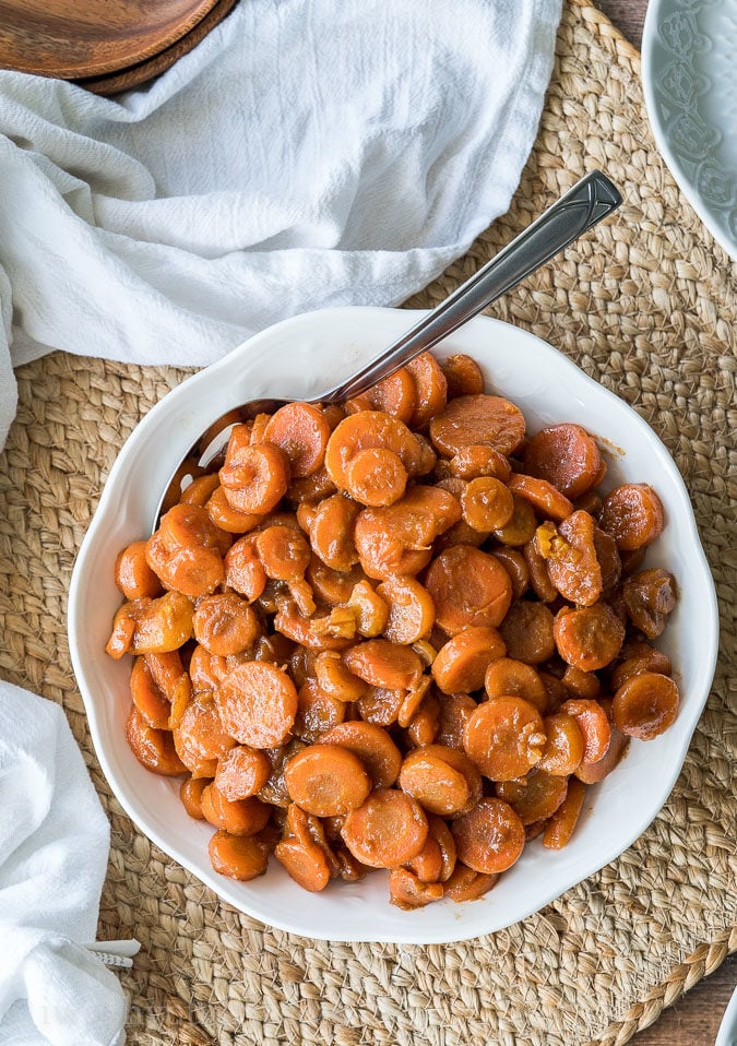 These 5 Ingredient Brown Sugar and Cinnamon Glazed Carrots are a delicious addition to your holiday menu!