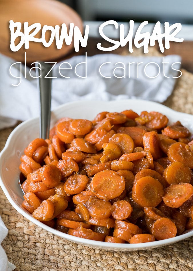 These Brown Sugar Glazed Carrots are made in just 5 minutes with just 5 simple ingredients! Perfect for a quick Thanksgiving side dish!