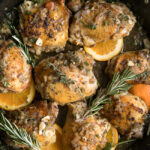 Garlic and Herb Chicken Thigh Skillet is a quick and easy one skillet dinner recipe that the whole family loves!