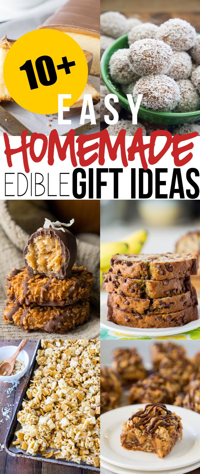 I love all of these super easy Edible Homemade Gift Ideas for the Holidays! So many delicious treats to choose from!