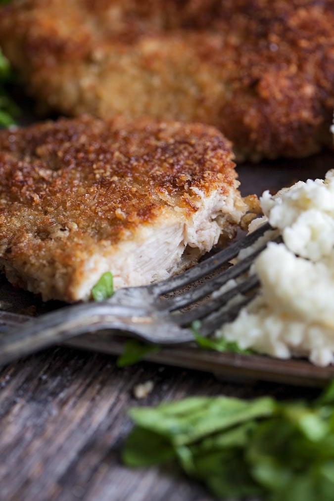 crispy fried parmesan turkey cutlets