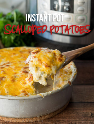 These Cheesy Scalloped Potatoes are made in just minutes in the instant pot! My whole family loved how creamy they were!