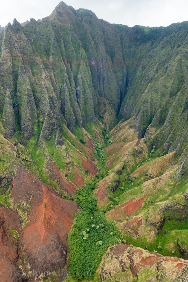 Helicopter flight in Kauai, Hawaii