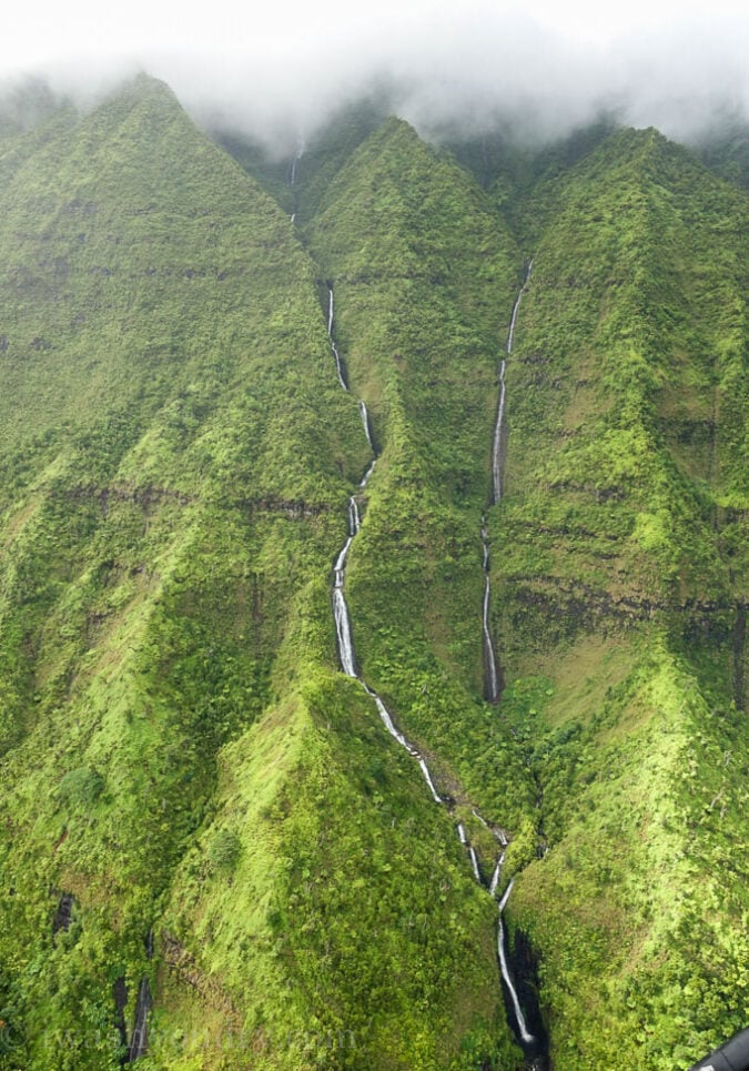 Helicopter flight in Kauai, Hawaii