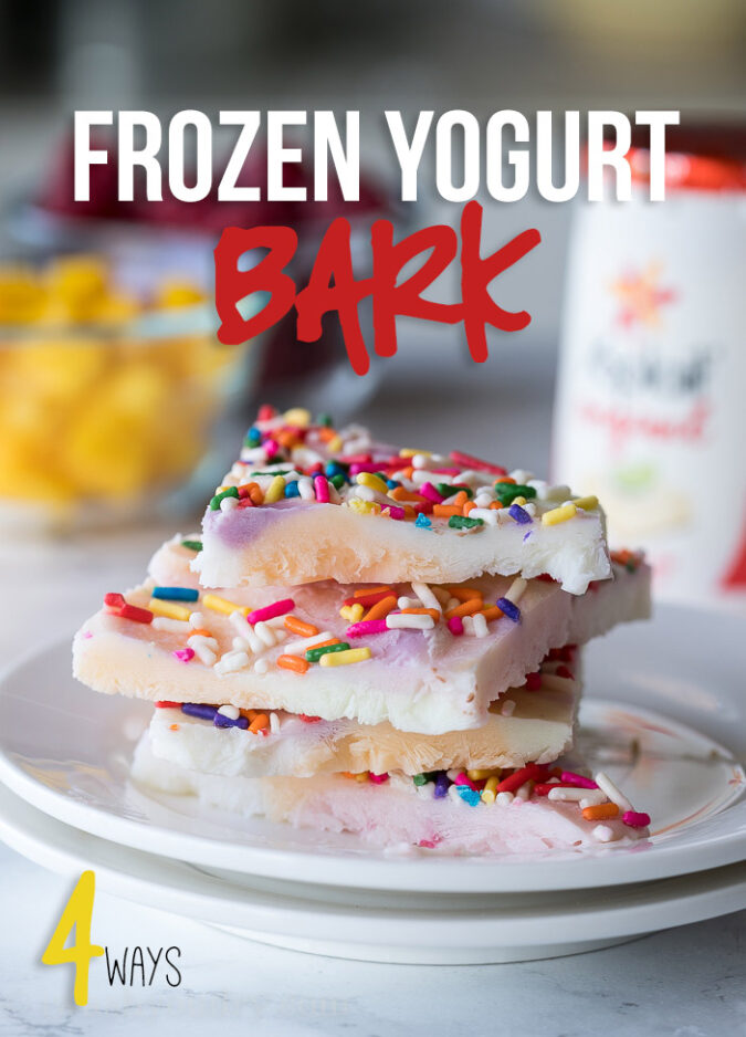 My kids LOVED making these super easy Frozen Yogurt Bark recipes! I loved how quick they were to make, and such an easy after school snack! 