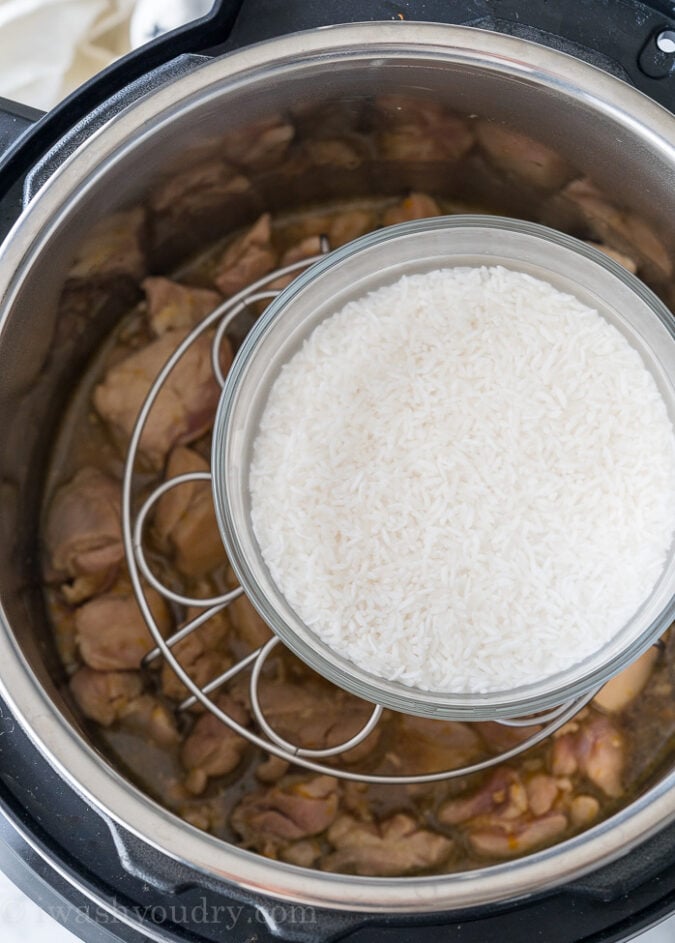 The key to the BEST instant pot rice is to make sure you rinse the rice and use a ratio of 1 part rice to 1 part water. 