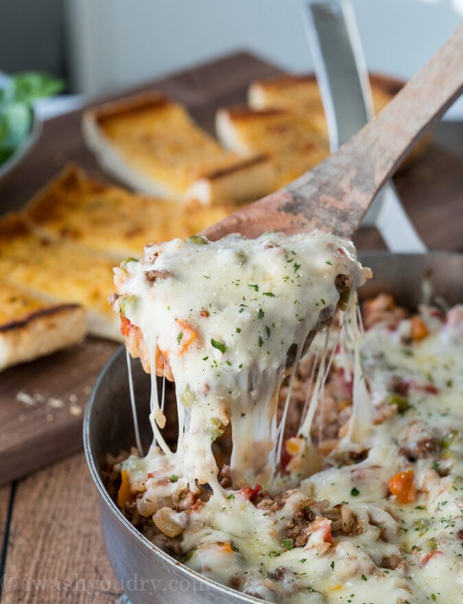 We loved this Cheesy Italian Beef and Rice Skillet! So easy with ground beef!