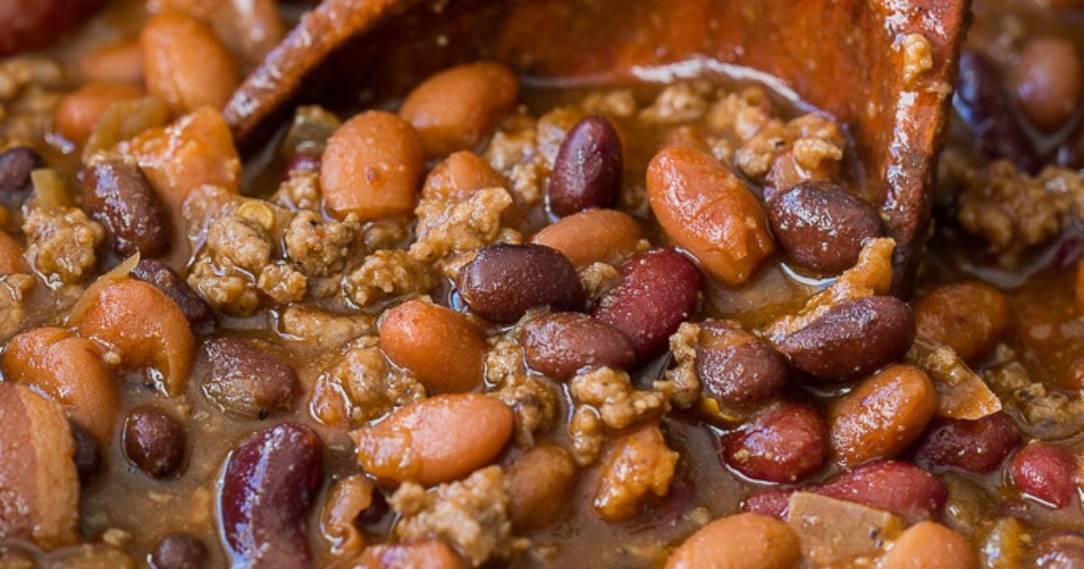 Slow Cooker Cowboy Beans - I Wash You Dry