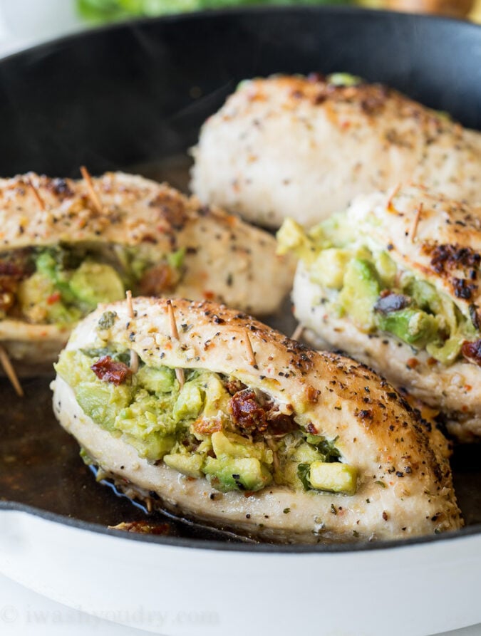 WINNER! My whole family LOVED these Avocado Stuffed Chicken Breasts! Super easy filling and the chicken was moist and delicious! Definitely a new family favorite chicken dinner recipe!