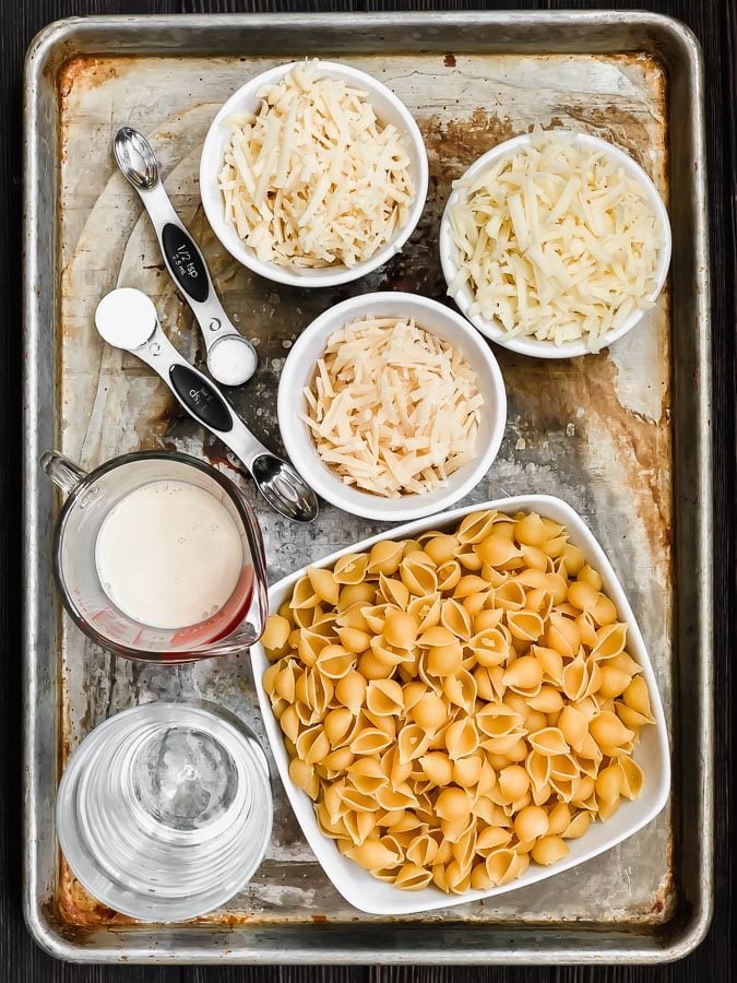 Flavored with 3 different cheeses, this indulgent skillet mac and cheese comes together in one skillet under 30 minutes!!