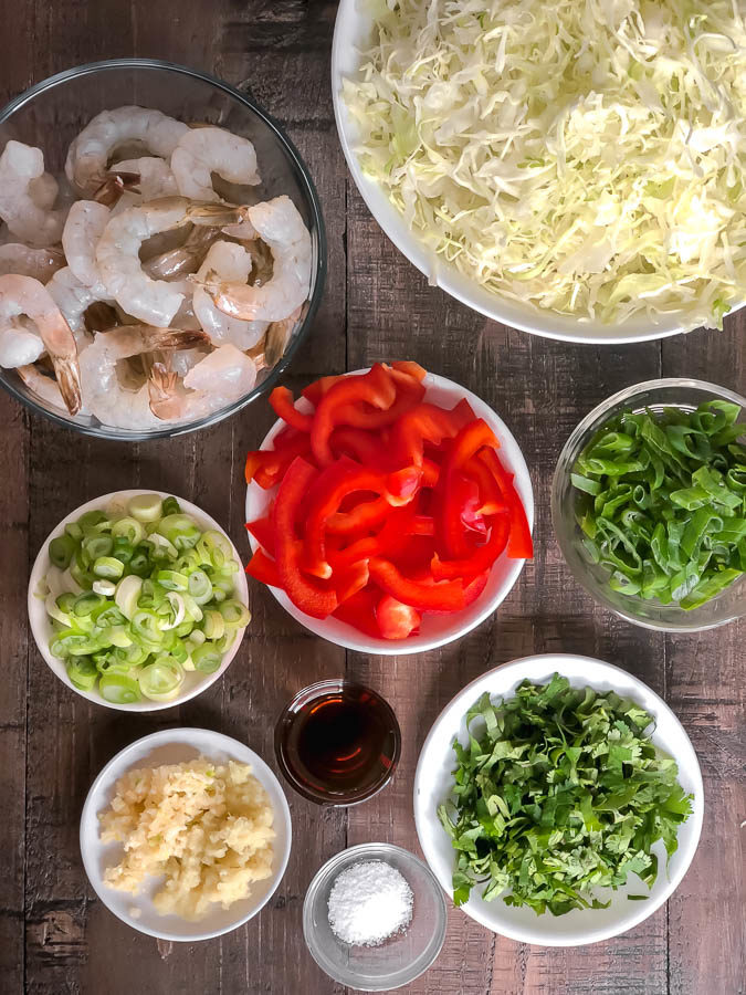 These fresh and fragrant Ginger Shrimp Egg Roll Skillet is a family favorite, super easy weeknight dinner!