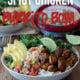 These Spicy Chicken Burrito Rice Bowls are filled to the brim with plump chicken, creamy avocado and delicious white bean dip!