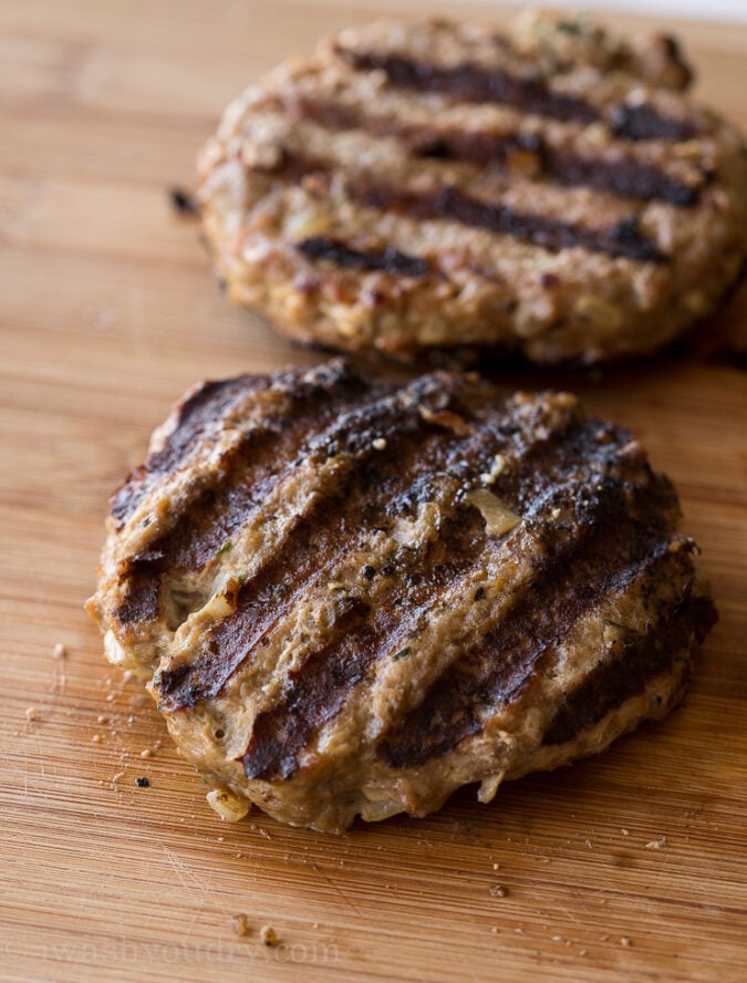 These juicy grilled turkey burgers are super simple to make, but taste better than any restaurant! 