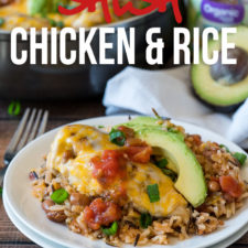 My family went nuts for this Salsa Chicken Rice Skillet! Fresh organic ingredients and a complete meal that was ready in less than 30 minutes!