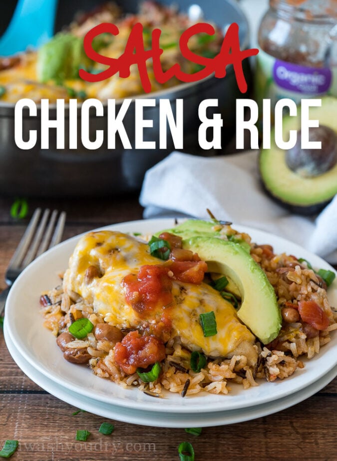 My family went nuts for this Salsa Chicken Rice Skillet! Fresh organic ingredients and a complete meal that was ready in less than 30 minutes!