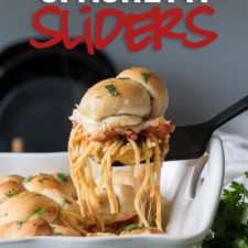 These super easy Spaghetti Garlic Knot Sliders only take a handful of ingredients found at @Walmart and come together in no time!
