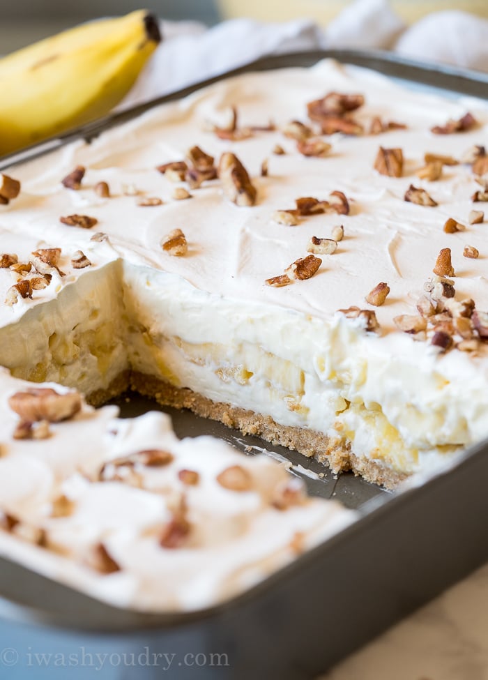 No Bake Banana Split Cake I Wash You Dry