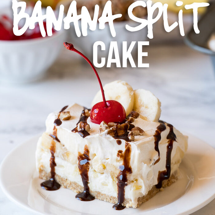 No Bake Banana Split Cake I Wash You Dry 2969