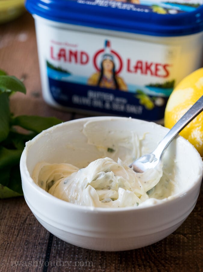 Whip up a lemon basil infused butter topping to spread over your perfectly grilled salmon!