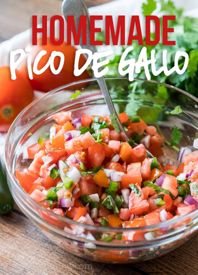 This Super Easy Pico de Gallo Salsa is a super fresh and easy Mexican salsa topping that can brighten up any dish!