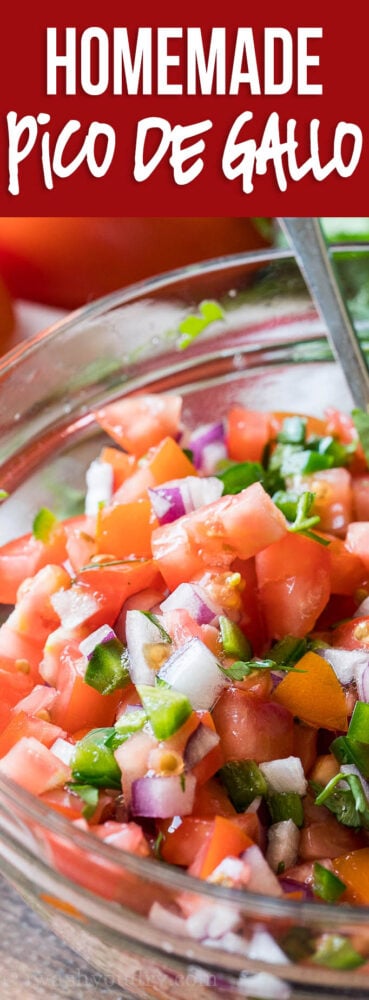 This Super Easy Pico de Gallo Salsa is a super fresh and easy Mexican salsa topping that can brighten up any dish!