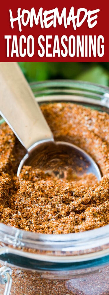 This super easy Homemade Taco Seasoning Recipe is perfect for making taco meat, enchiladas, or anything that requires taco seasoning!