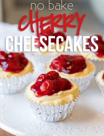 OMG! These Quick No Bake Cherry Cheesecakes are seriously the best thing ever! So easy and so creamy delicious!