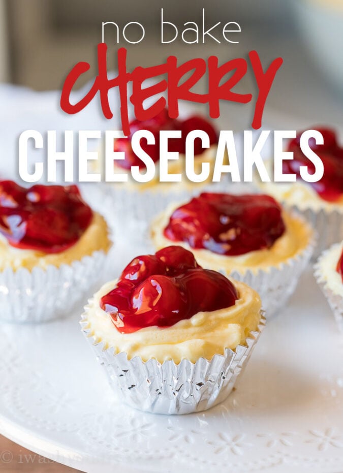 OMG! These Quick Cherry No Bake Cheesecakes are seriously the best thing ever! So easy and so creamy delicious!