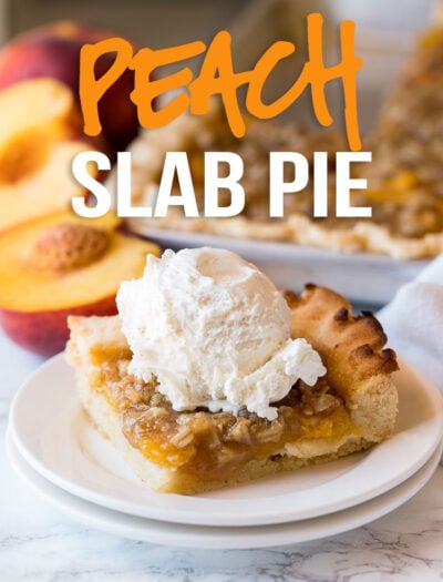 OMG! This Peach Slab Pie is absolutely delicious! It's a like a combination of pie and peach crisp. My family loved it!