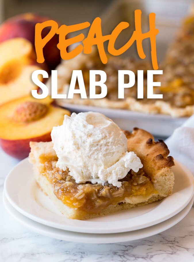 OMG! This Peach Slab Pie is absolutely delicious! It's a like a combination of pie and peach crisp. My family loved it!