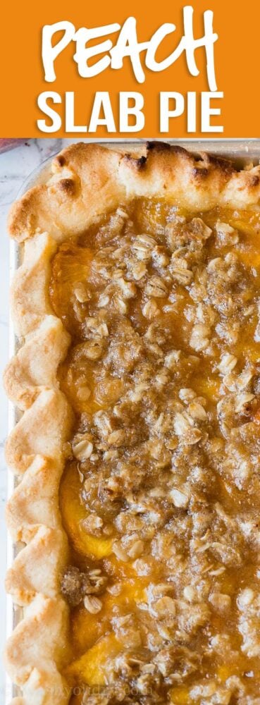 OMG! This Peach Slab Pie is absolutely delicious! It's a like a combination of pie and peach crisp. My family loved it!