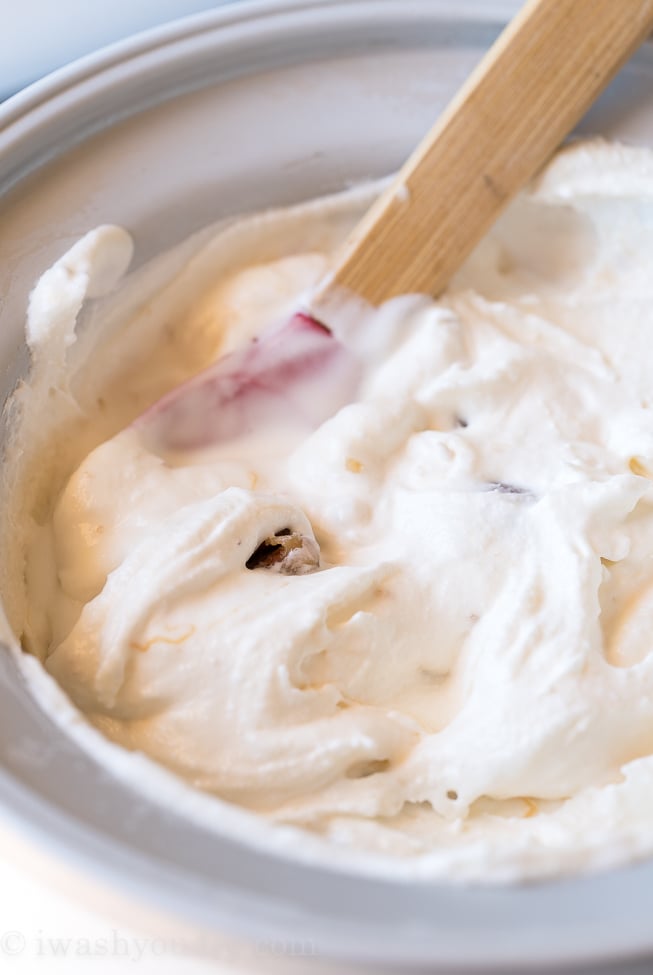 Let the ice cream maker do the work to churn this ice cream into something super smooth and creamy!