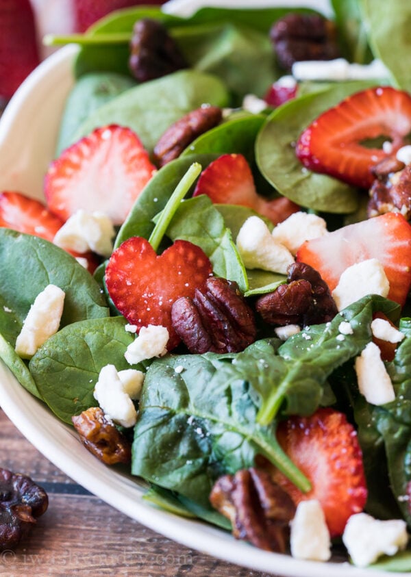 Strawberry Spinach Salad with Candied Pecans I Wash You Dry