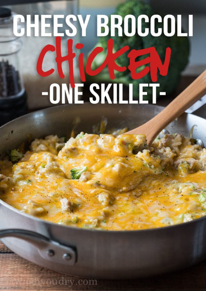 My whole family LOVED this super easy Cheesy Broccoli Chicken Skillet Recipe! Everyone wanted seconds! 