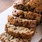 OMG! This is seriously the BEST One Bowl Chocolate Chip Zucchini Bread! So moist and tender, everyone LOVES it!