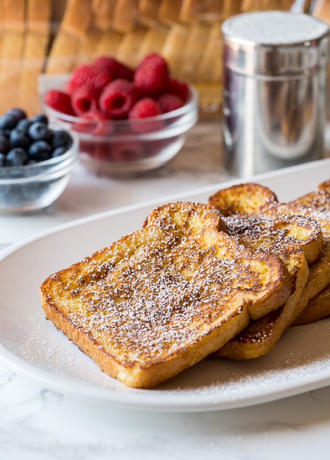 Classic French Toast Recipe is made with simple ingredients and buttery bread for the ultimate breakfast recipe!