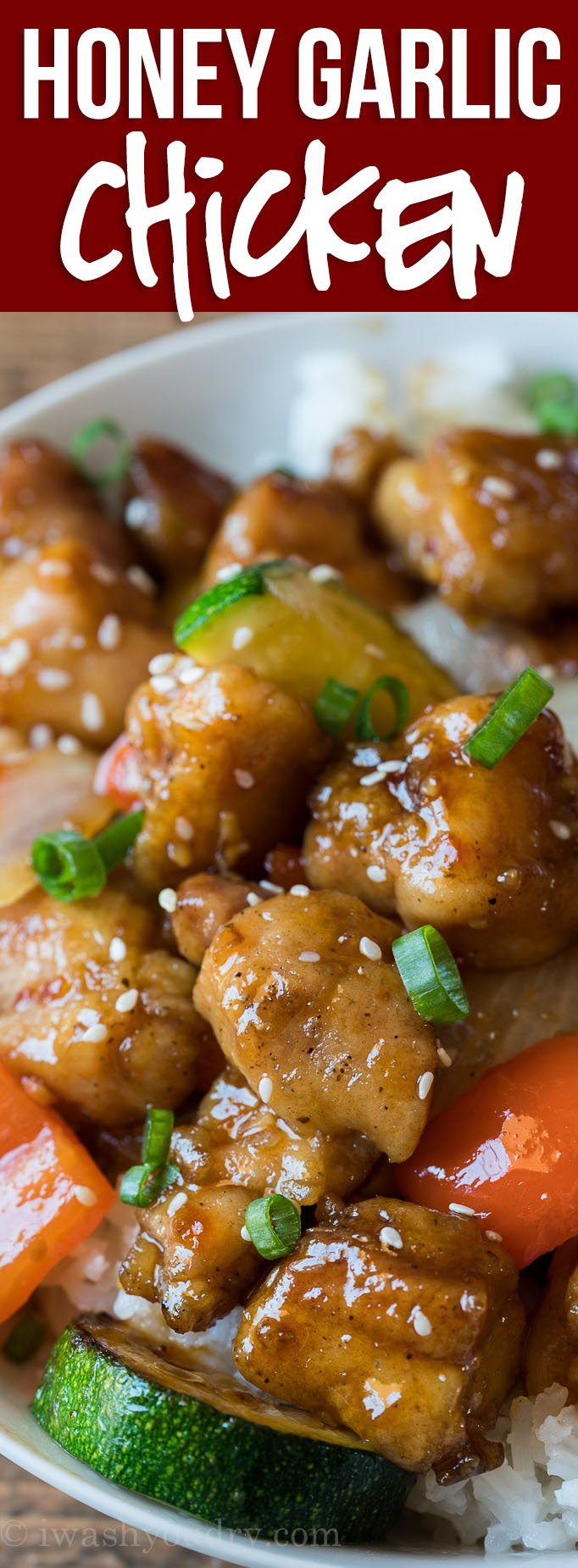 YUM! This Honey Garlic Chicken Stir Fry is a quick and easy weeknight chicken dinner recipe that's filled with veggies and all made in just one pan and in less than 30 minutes!
