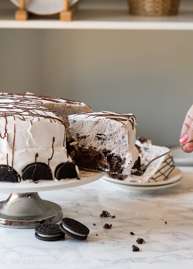 Homemade Oreo Ice Cream Cake  I Wash You Dry