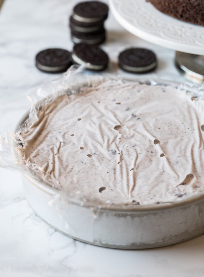 Homemade Oreo Cookie Ice Cream Cake Roll