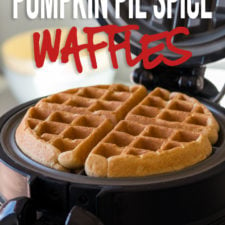 This Pumpkin Pie Spice Waffles Recipe is a quick and easy fall inspired breakfast recipe that's always a family favorite!